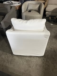 KINWELL Charles Slipcover Swivel Barrel Chair - White ($250 Price for 1) photo 4