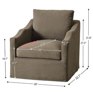 KINWELL Charles Slipcover Swivel Barrel Chair - Slate Gray ($250 Price for 1) photo 4