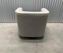 Light Gray Poly Blend Boucle Upholstered Swivel Barrel Chair