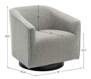 Light Gray Poly Blend Boucle Upholstered Swivel Barrel Chair