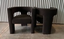 Grey Wide Boucle Upholstered Square Armchair
