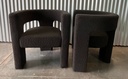 Grey Wide Boucle Upholstered Square Armchair