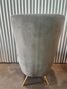 Grey Upholstered Tufted High Wingback Chair