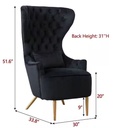Grey Upholstered Tufted High Wingback Chair