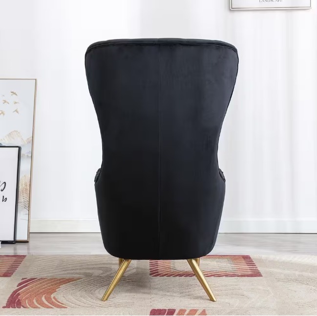Grey Upholstered Tufted High Wingback Chair