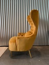 Grey Upholstered Tufted High Wingback Chair