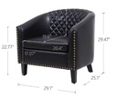 Modern Upholstered Black Velvet Accent Arm Chair with Removable Cushion and Pillow