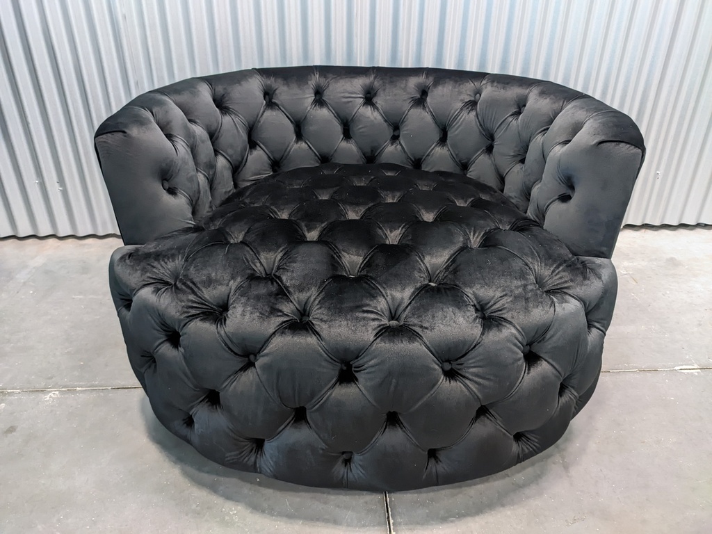 43in Black Swivel Accent Chair Barrel Chair