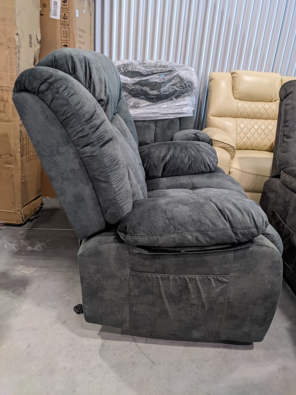 Gray Fabric Recliners Powered Lift Chair