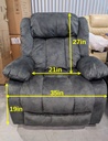Gray Fabric 35in Wide Recliners Powered Lift Chair