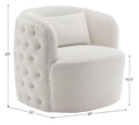 Cream Boucle Tufted Upholstered Swivel Armchair