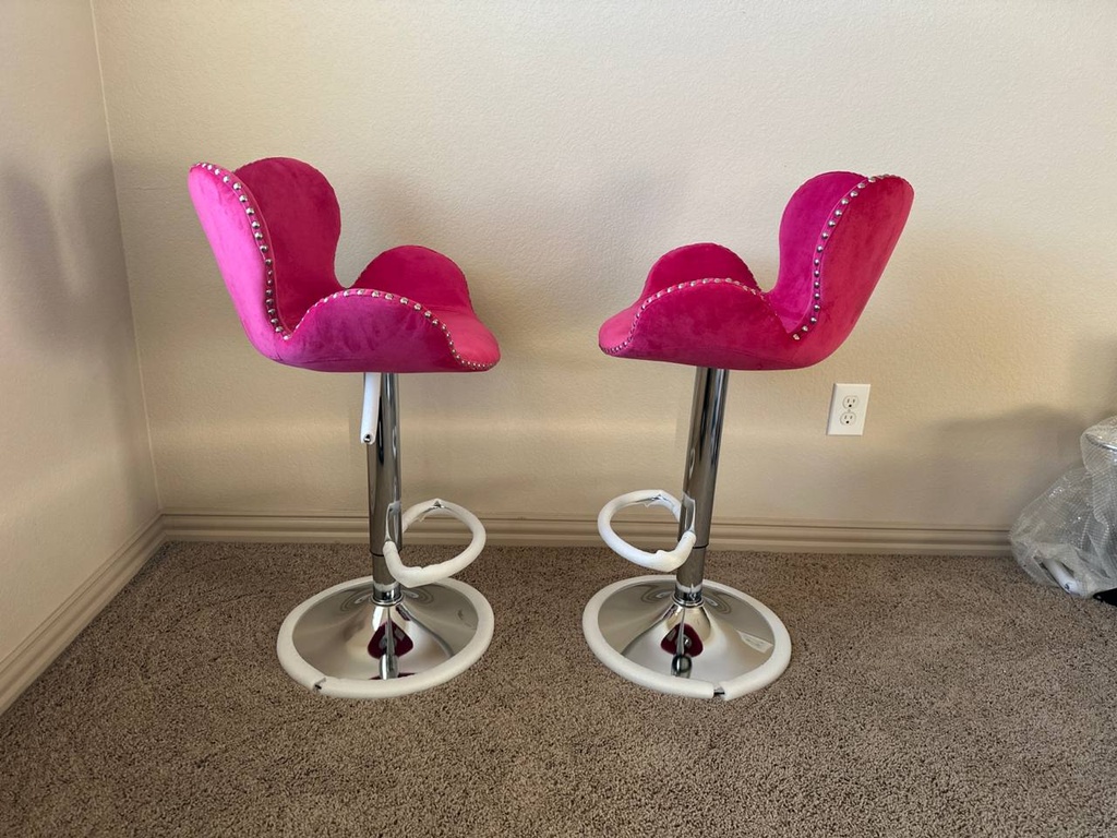 Modern Petal Design Barstools with Backs (Set of 2))