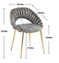 Velvet Hand Woven Hollow Backrest Design Dining Chairs