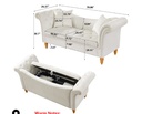 70.86 Velvet Rolled Arm Ottoman Sofa With Storage Seat