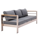 Shore Silver Gray Outdoor Patio Aluminum Sofa