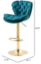Counter Height Adjustable BarStools with Velvet Tufted Upholstered