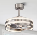 18 in. Integrated LED Indoor Satin Nickel Crystal Ceiling Fan with Light and Remote Control Included