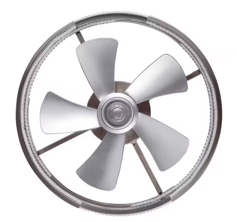 18 in. Integrated LED Indoor Satin Nickel Crystal Ceiling Fan with Light and Remote Control Included