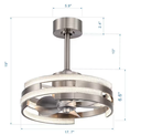18 in. Integrated LED Indoor Satin Nickel Crystal Ceiling Fan with Light and Remote Control Included