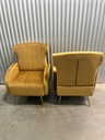 Velvet Accent Chair, Upholstered Wingback Armchair Single Sofa with Metal Legs