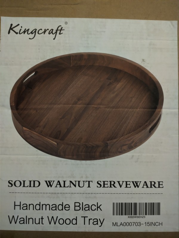 Kingcraft Walnut Large Ottoman Tray (Round)