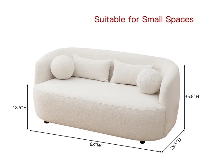 68" Boucle Upholstered Loveseat Sofa