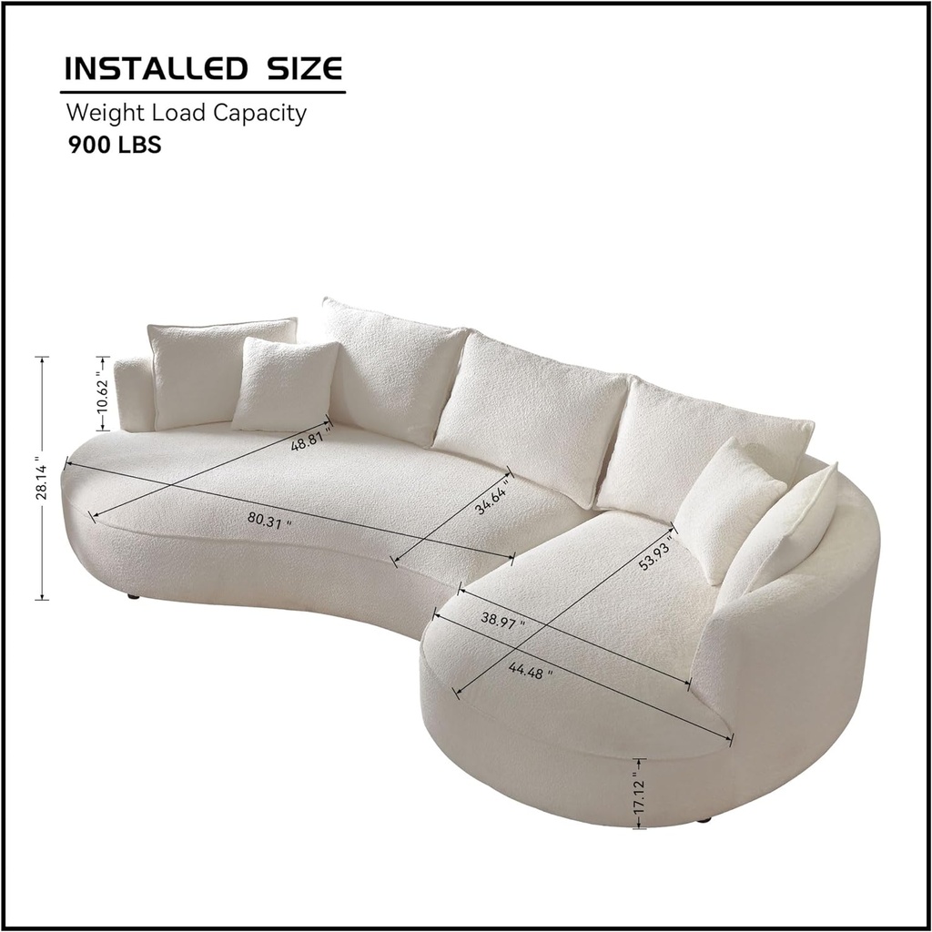 Cloud Curved Sofa Right-Facing Deap Seat