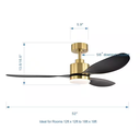 52 in. Integrated LED Indoor Gold Ceiling Fans with Light and Remote Control