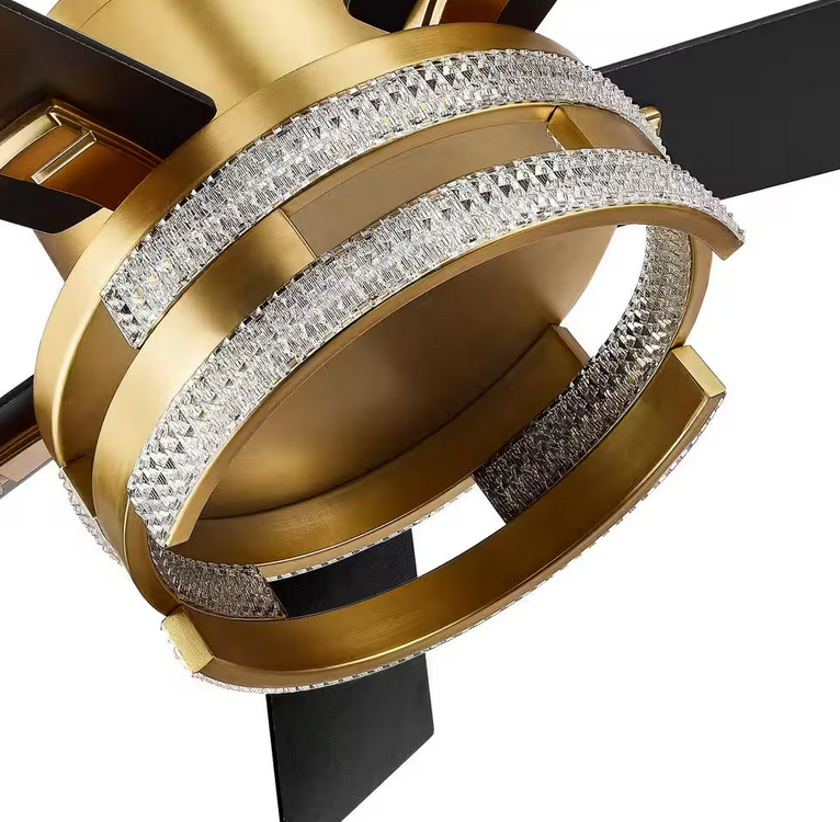 52 in. Integrated LED Indoor Gold Ceiling Fan with Remote Control and Light Kit Included