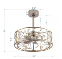 20 in. Indoor Satin Nickel Crystal Ceiling Fan with Remote Control and Light Kit Included