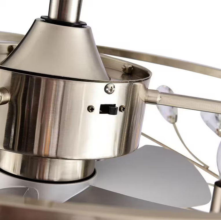 20 in. Indoor Satin Nickel Crystal Ceiling Fan with Remote Control and Light Kit Included