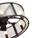 20 in. Indoor Matte Black Ceiling Fan with Remote Control and Light Kit Included