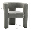 Green Wide Boucle Upholstered Square Armchair
