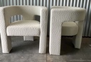 Grey Wide Boucle Upholstered Square Armchair