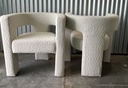 Grey Wide Boucle Upholstered Square Armchair
