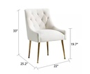 Mid Century Modern Tufted Upholstered Dining Arm Chair