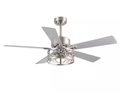 52 in. Indoor Satin Nickel Chandelier Ceiling Fan with Light Kit and Remote Control Included