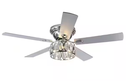 52 in. Indoor Chrome Flush Mount Ceiling Fan with Remote Control and Light Kit Included