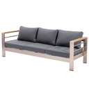 Shore Silver Gray Outdoor Patio Aluminum Sofa