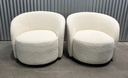 34 in Upholstered Swivel Barrel Armchair