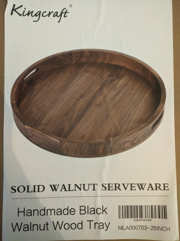 Kingcraft Walnut Large Ottoman Tray (Round)