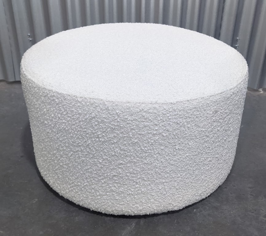 Beige 24in Upholstered Ottoman