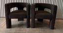 Black Wide Boucle Upholstered Square Armchair