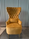 Camel Upholstered Tufted High Wingback Chair