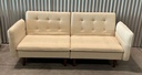 67 in. Width Beige Linen Sofa Bed, Futon