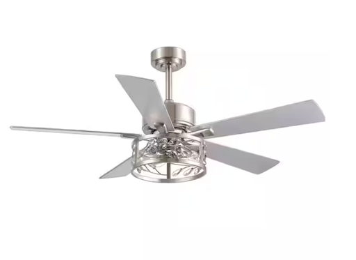 [23040-SN] 52 in. Indoor Satin Nickel Chandelier Ceiling Fan with Light Kit and Remote Control Included