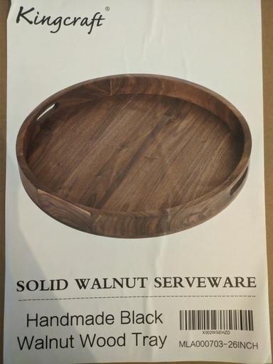 Kingcraft Walnut Large Ottoman Tray (Round)
