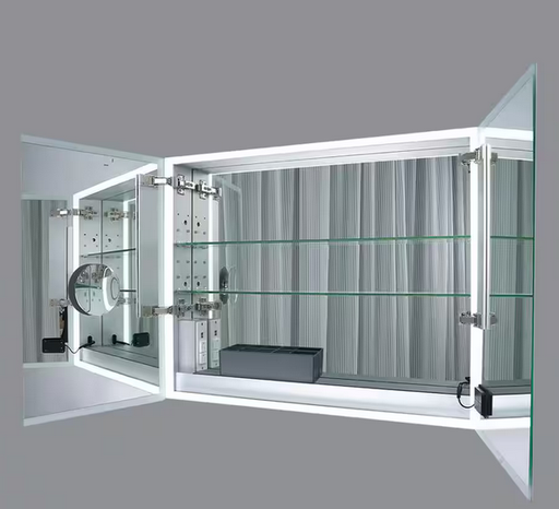 [BSC100-9013-D] 30 in. W x 24 in. H Rectangular Silver Aluminum Recessed or Surface Mount Medicine Cabinet with Mirror