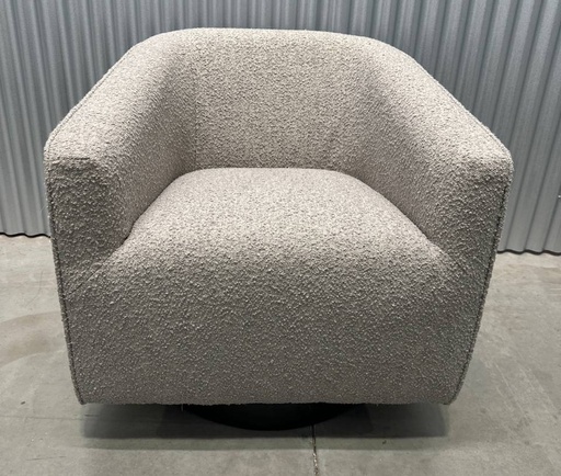 [BSC105-LGY] Light Gray Poly Blend Boucle Upholstered Swivel Barrel Chair