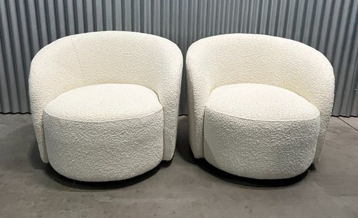 34 in Upholstered Swivel Barrel Armchair